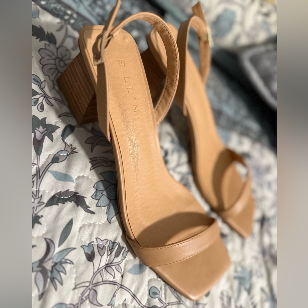 Billini Nude Block Heel Sandals